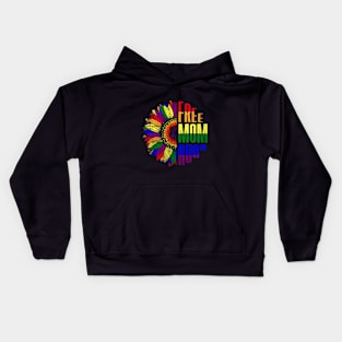 Free Mom Hugs Gay LGBT Pride Month Rainbow Flag Kids Hoodie